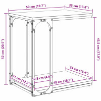 Produktbild för Sidobord med hylla Artisan Ek 50 x 35 x 52 cm Konstruerat trä