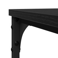 Produktbild för Sidobord med hylla Svart Ek 50 x 35 x 52 cm Konstruerat trä