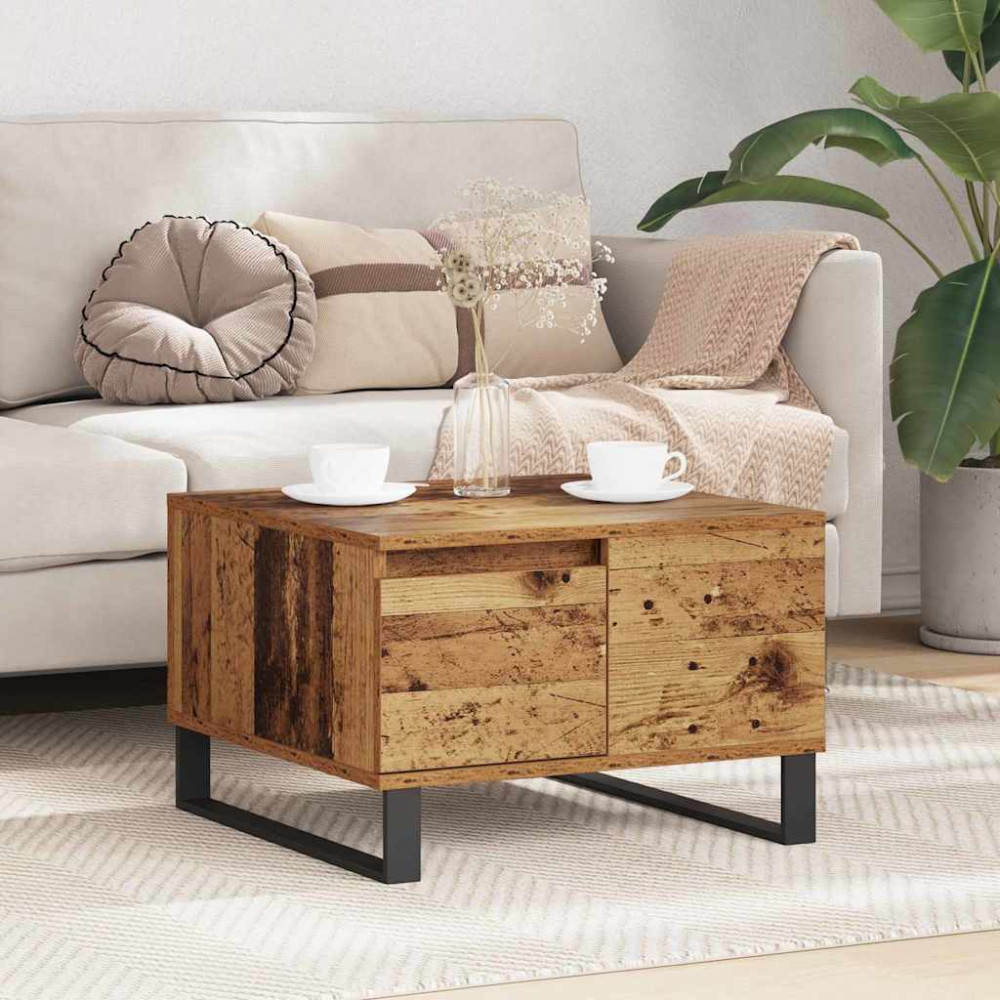 Produktbild för Kaffeebord Gammalt trä 55 x 55 x 36,5 cm Konstruerat trä