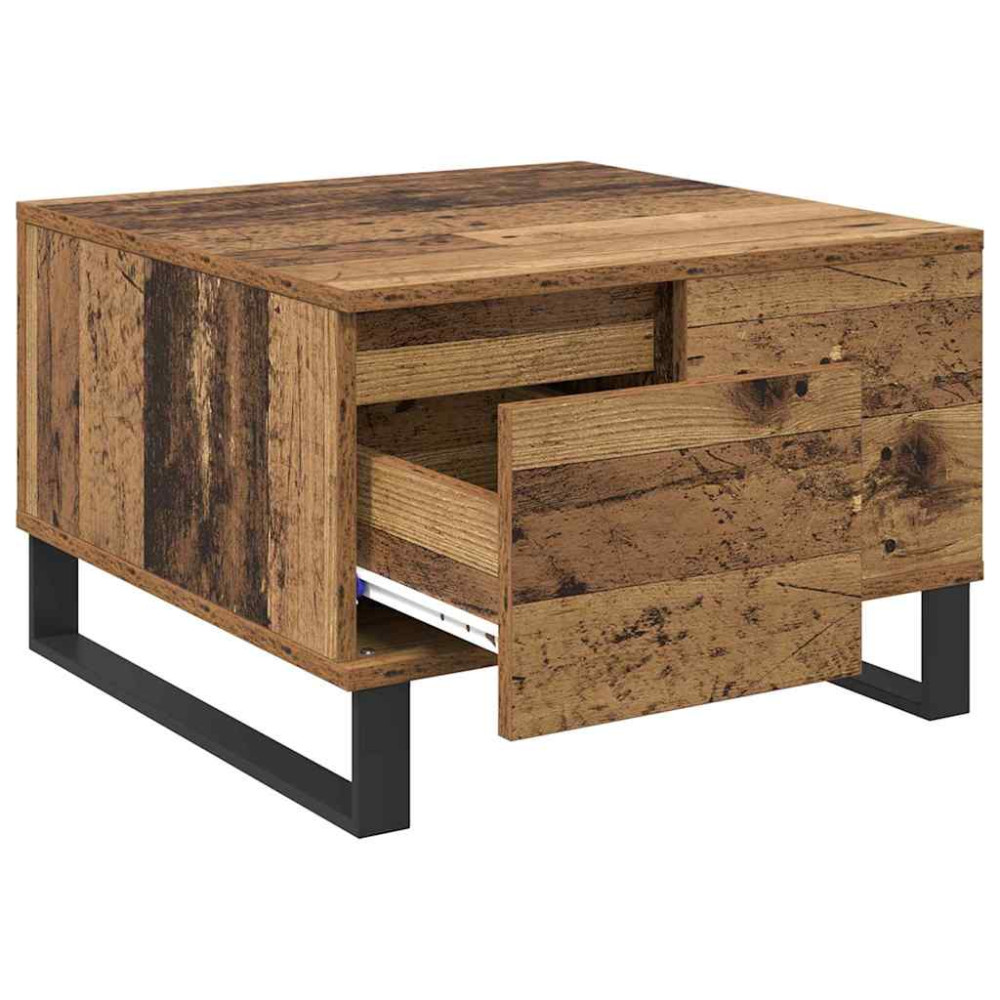 Produktbild för Kaffeebord Gammalt trä 55 x 55 x 36,5 cm Konstruerat trä