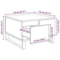 Produktbild för Kaffeebord med låda Svart Ek 55 x 55 x 36,5 cm Konstruerat trä