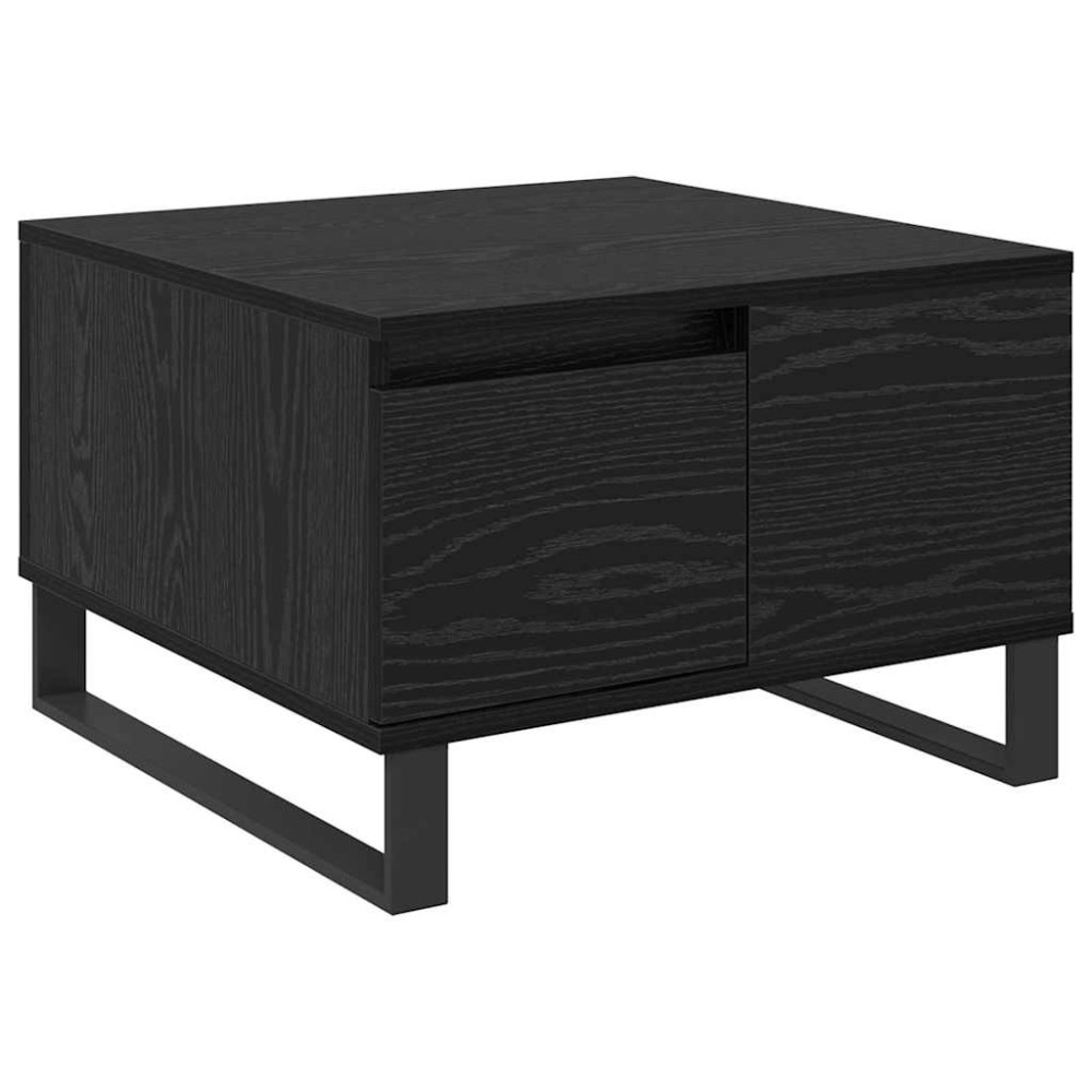 Produktbild för Kaffeebord med låda Svart Ek 55 x 55 x 36,5 cm Konstruerat trä