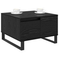 Produktbild för Kaffeebord med låda Svart Ek 55 x 55 x 36,5 cm Konstruerat trä