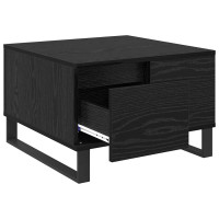 Produktbild för Kaffeebord med låda Svart Ek 55 x 55 x 36,5 cm Konstruerat trä