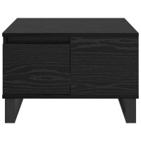 Produktbild för Kaffeebord med låda Svart Ek 55 x 55 x 36,5 cm Konstruerat trä