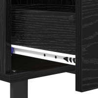 Produktbild för Kaffeebord med låda Svart Ek 55 x 55 x 36,5 cm Konstruerat trä