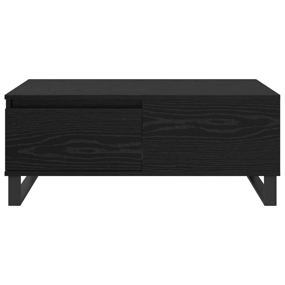 Produktbild för Kaffeebord med låda Svart Ek 90 x 50 x 36,5 cm Konstruerat trä