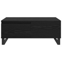 Produktbild för Kaffeebord med låda Svart Ek 90 x 50 x 36,5 cm Konstruerat trä