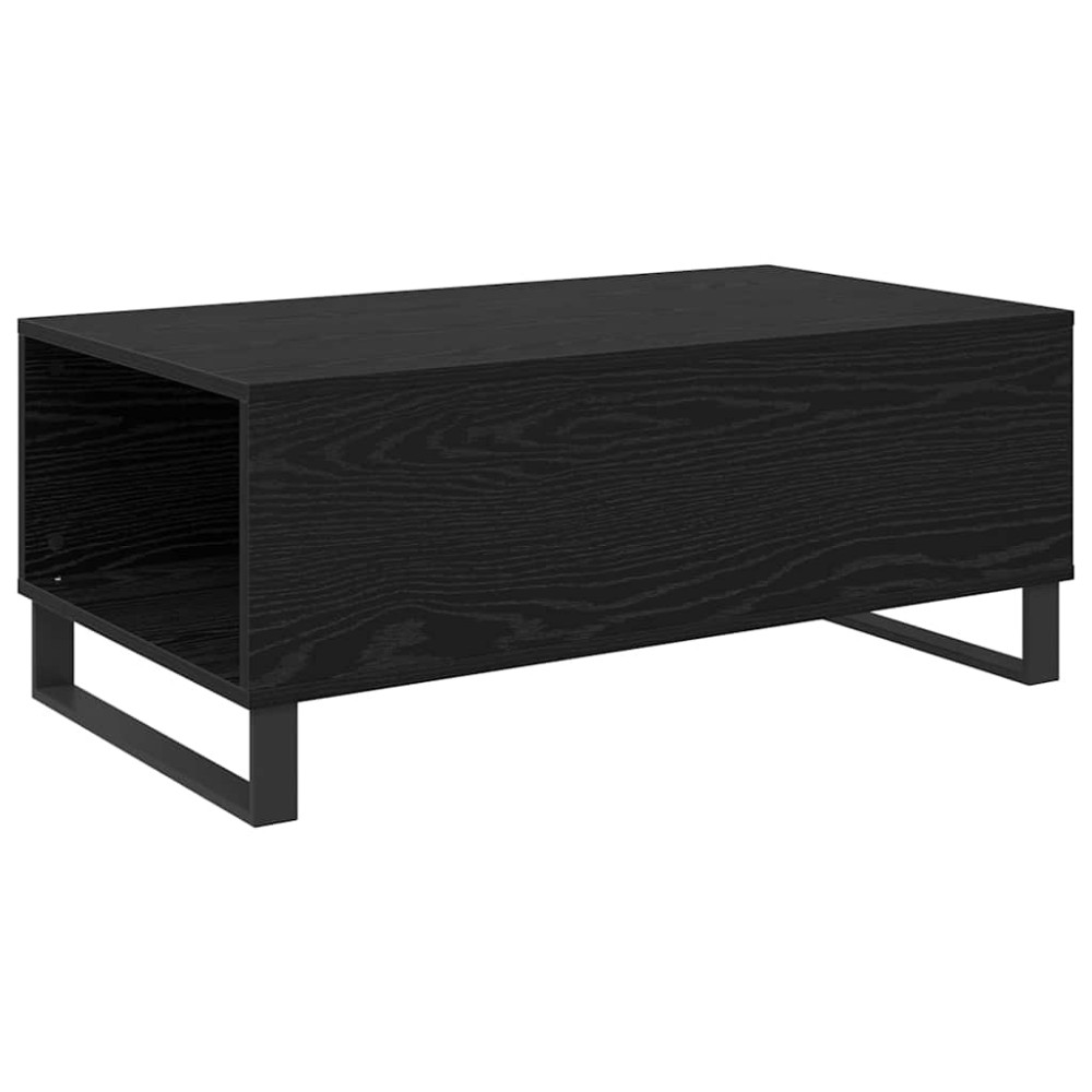 Produktbild för Kaffeebord med låda Svart Ek 90 x 50 x 36,5 cm Konstruerat trä
