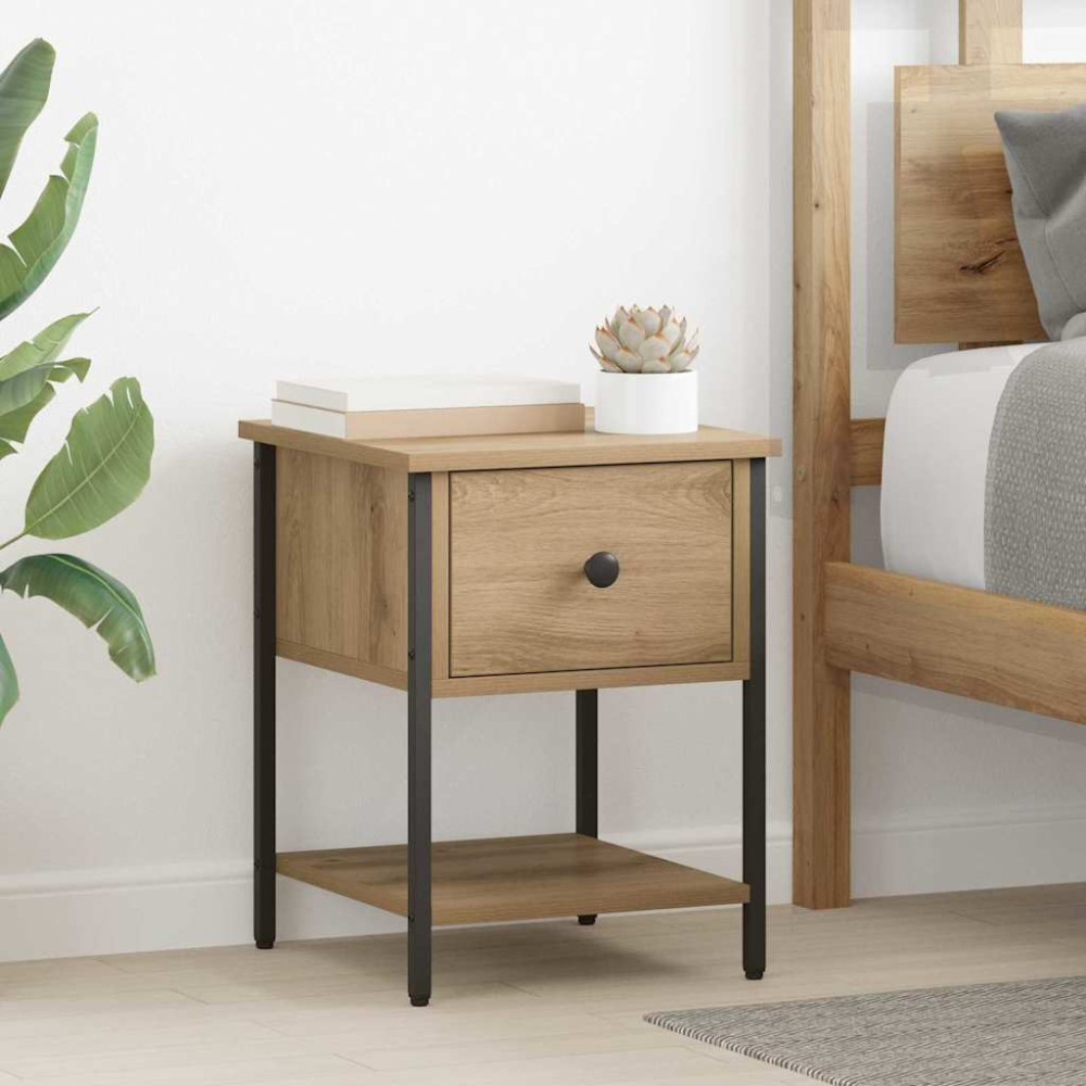 Produktbild för Sängbord 2 pcs Artisan Ek 34 x 35,5 x 45 cm Konstruerat trä