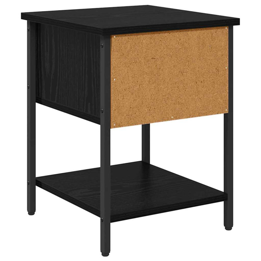 Produktbild för Sängbord 2 pcs Svart Ek 34 x 35,5 x 45 cm Konstruerat trä