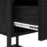 Produktbild för Sängbord 2 pcs Svart Ek 34 x 35,5 x 45 cm Konstruerat trä