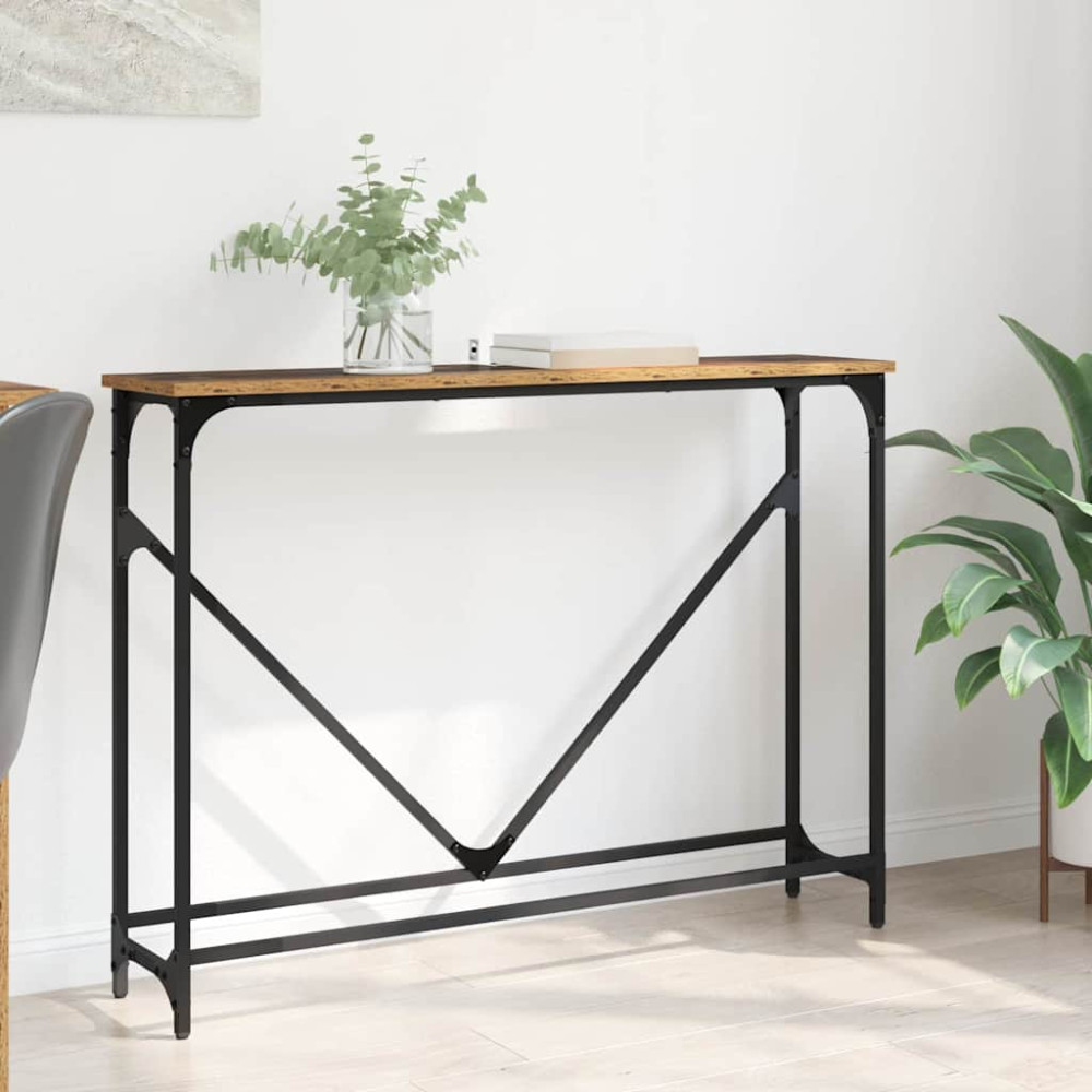Produktbild för Konsolbord Gammalt trä 102 x 23 x 75 cm Konstruerat trä