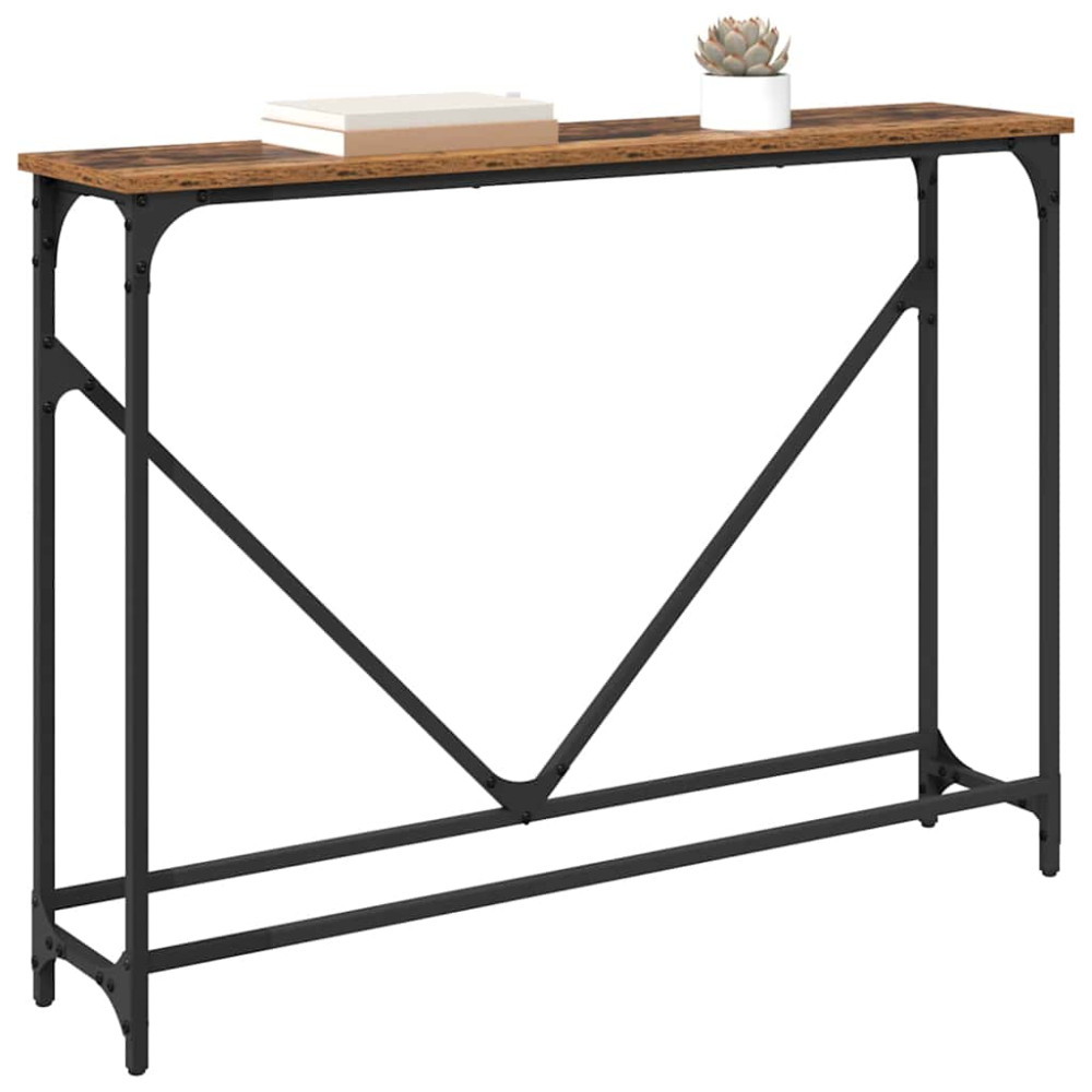 Produktbild för Konsolbord Gammalt trä 102 x 23 x 75 cm Konstruerat trä