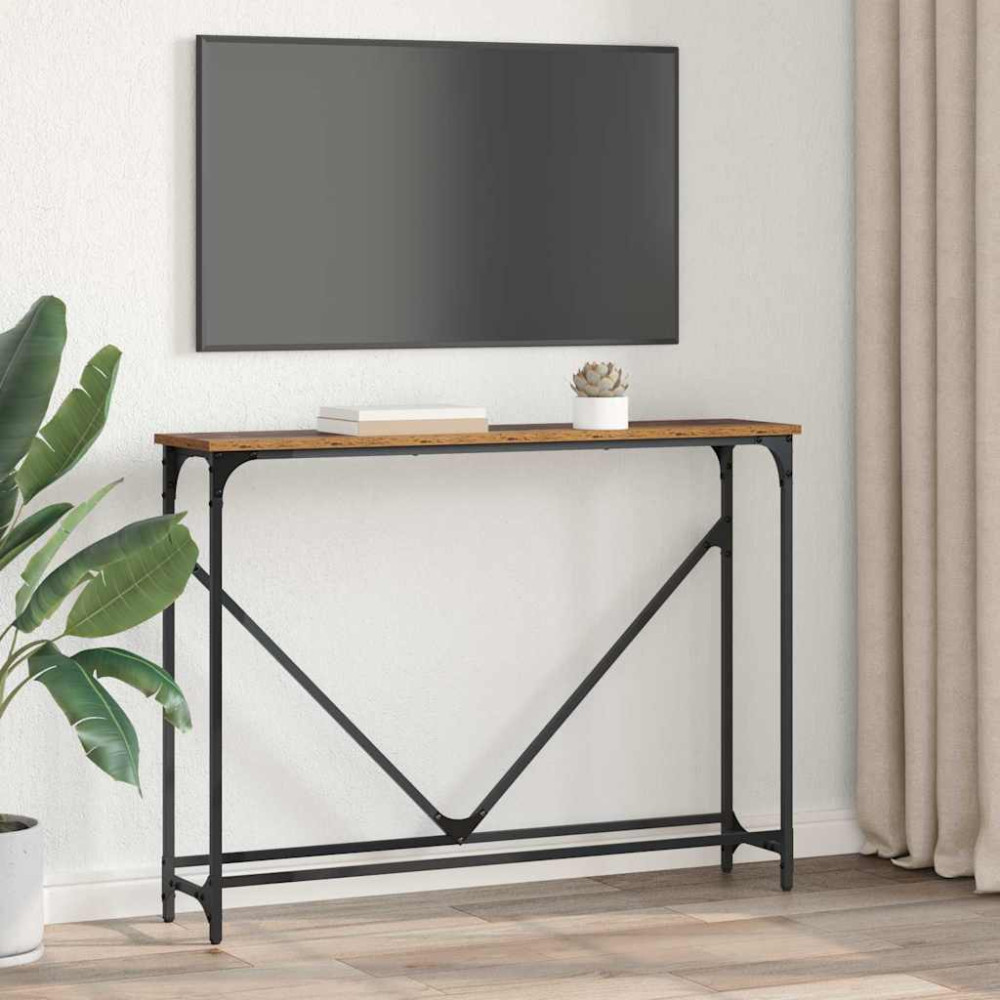 Produktbild för Konsolbord Gammalt trä 102 x 23 x 75 cm Konstruerat trä