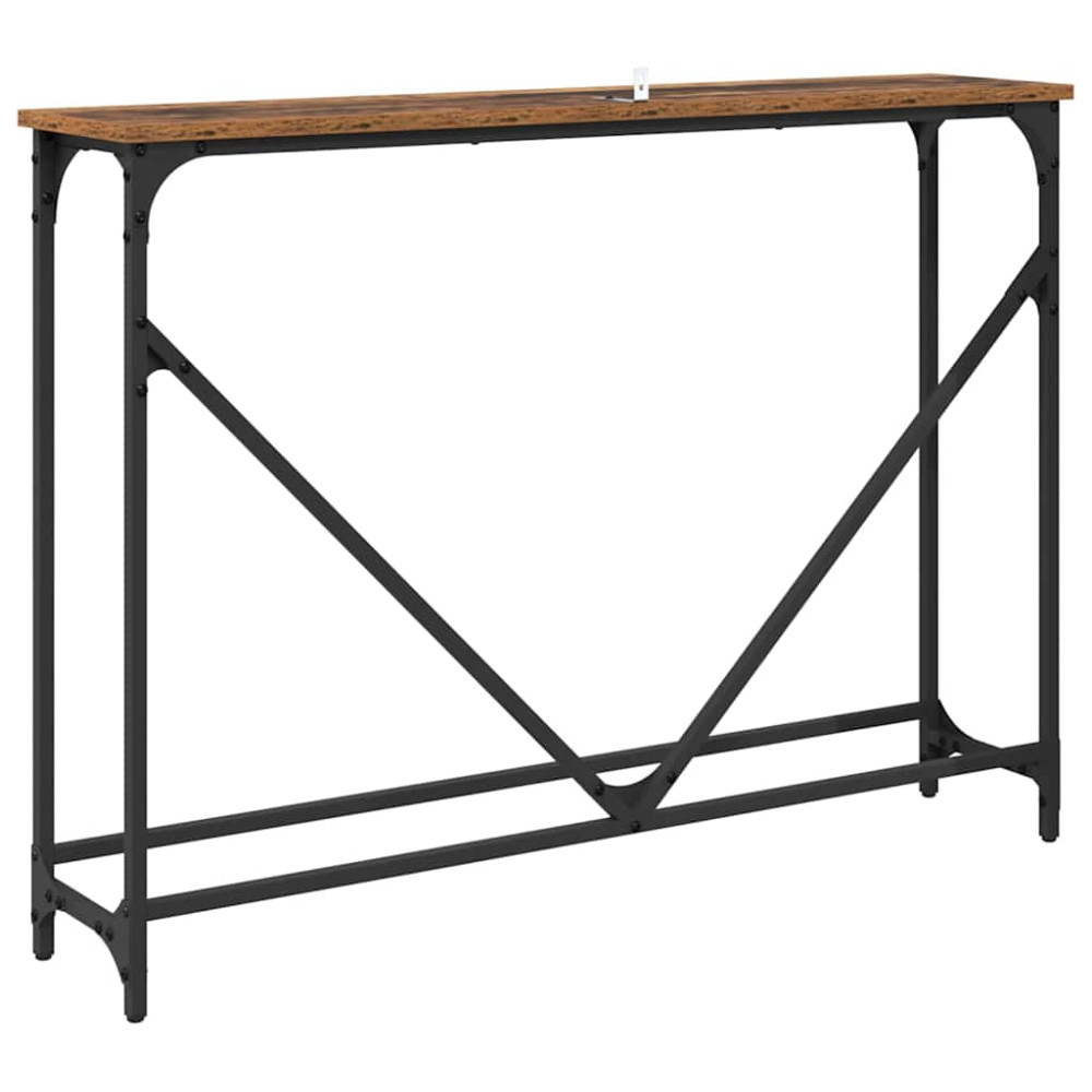 Produktbild för Konsolbord Gammalt trä 102 x 23 x 75 cm Konstruerat trä