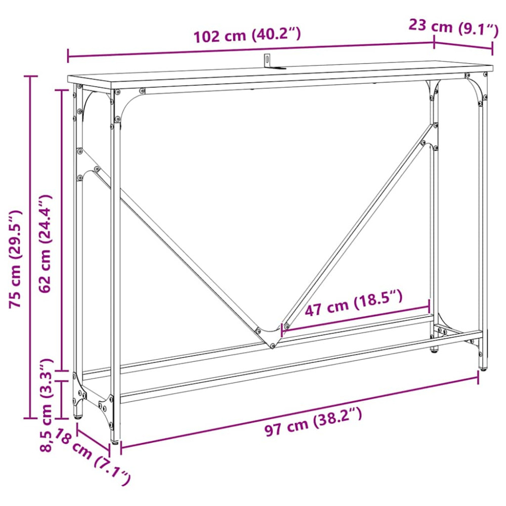 Produktbild för Konsolbord Artisan Ek 102 x 23 x 75 cm Konstruerat trä