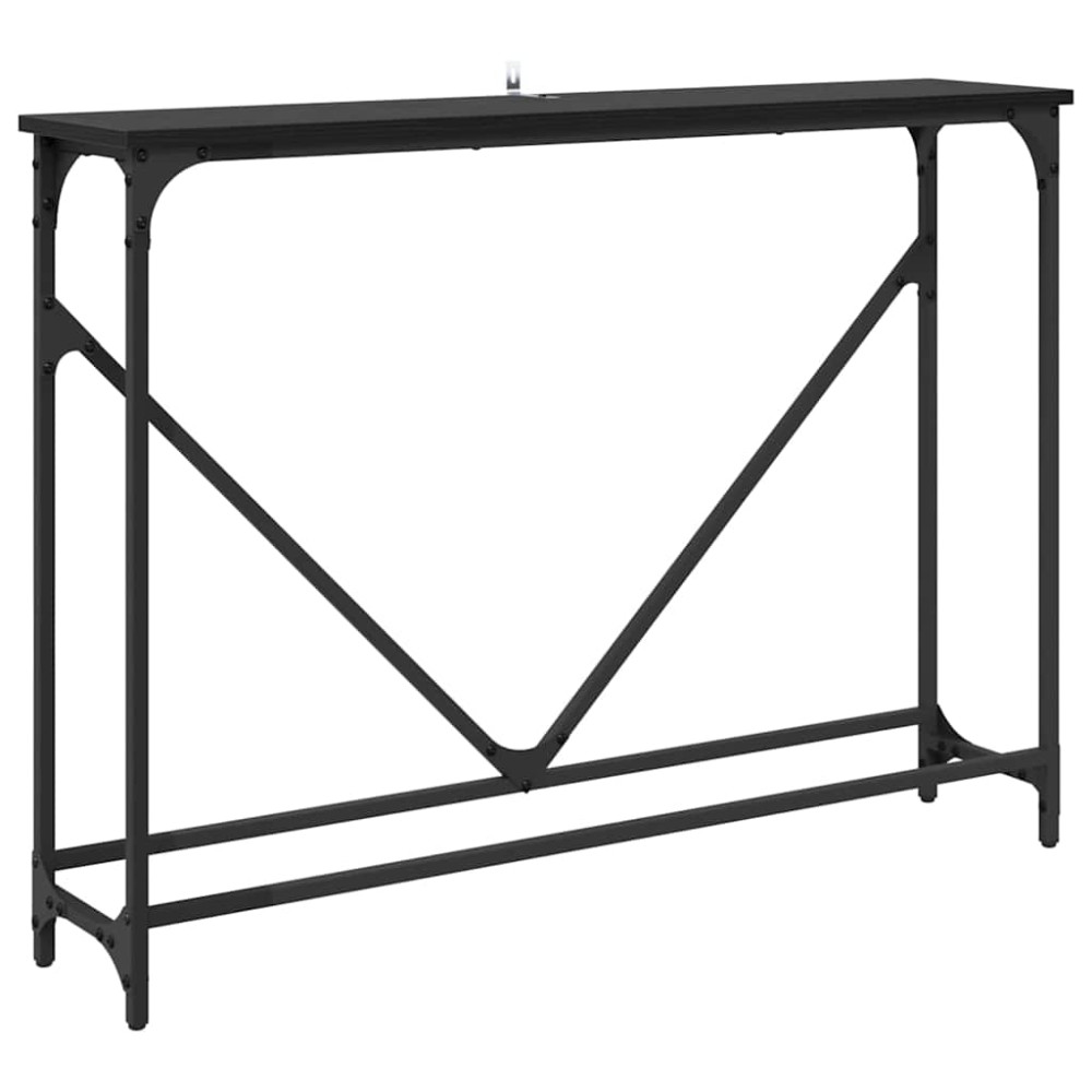 Produktbild för Konsolbord Svart Ek 102 x 23 x 75 cm Konstruerat trä