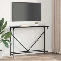 Produktbild för Konsolbord Svart Ek 102 x 23 x 75 cm Konstruerat trä