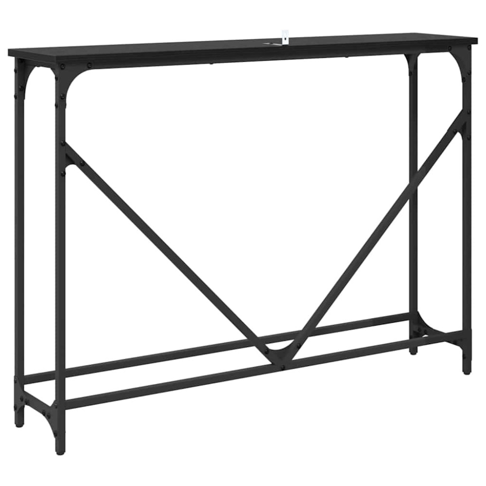 Produktbild för Konsolbord Svart Ek 102 x 23 x 75 cm Konstruerat trä