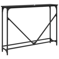 Produktbild för Konsolbord Svart Ek 102 x 23 x 75 cm Konstruerat trä