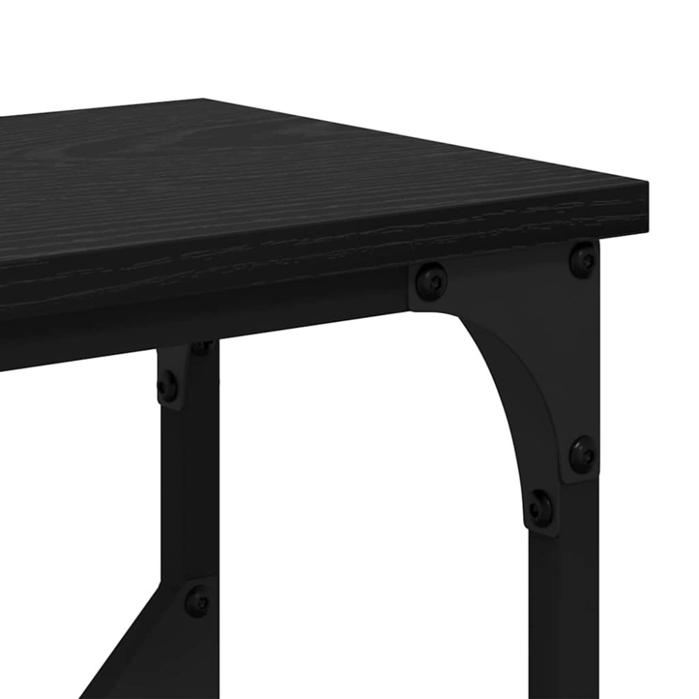 Produktbild för Konsolbord Svart Ek 102 x 23 x 75 cm Konstruerat trä
