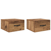 Produktbild för Nattduksbord 2 pcs Gammalt trä 35 x 35 x 20 cm Konstruerat trä