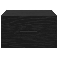Produktbild för Nattduksbord med låda Svart ek 35 x 35 x 20 cm Konstruerat trä