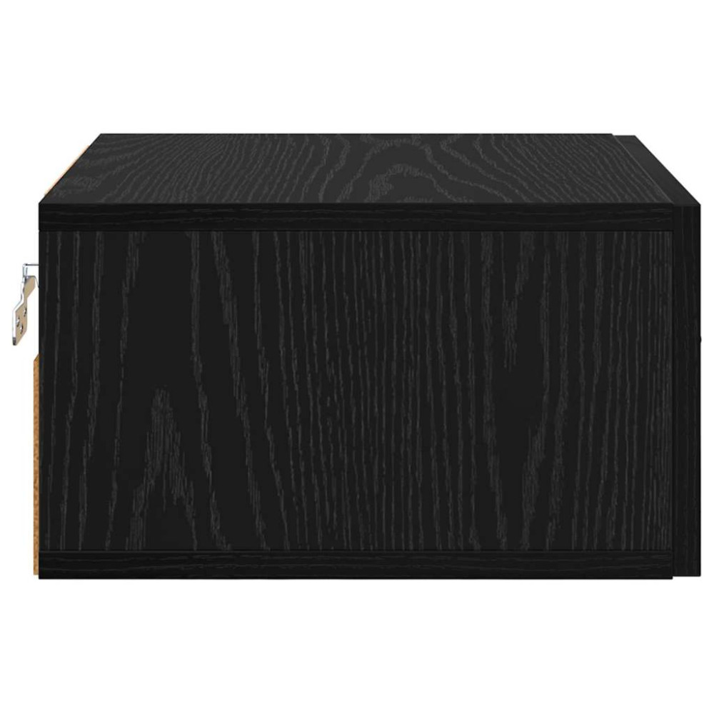 Produktbild för Nattduksbord med låda Svart ek 35 x 35 x 20 cm Konstruerat trä