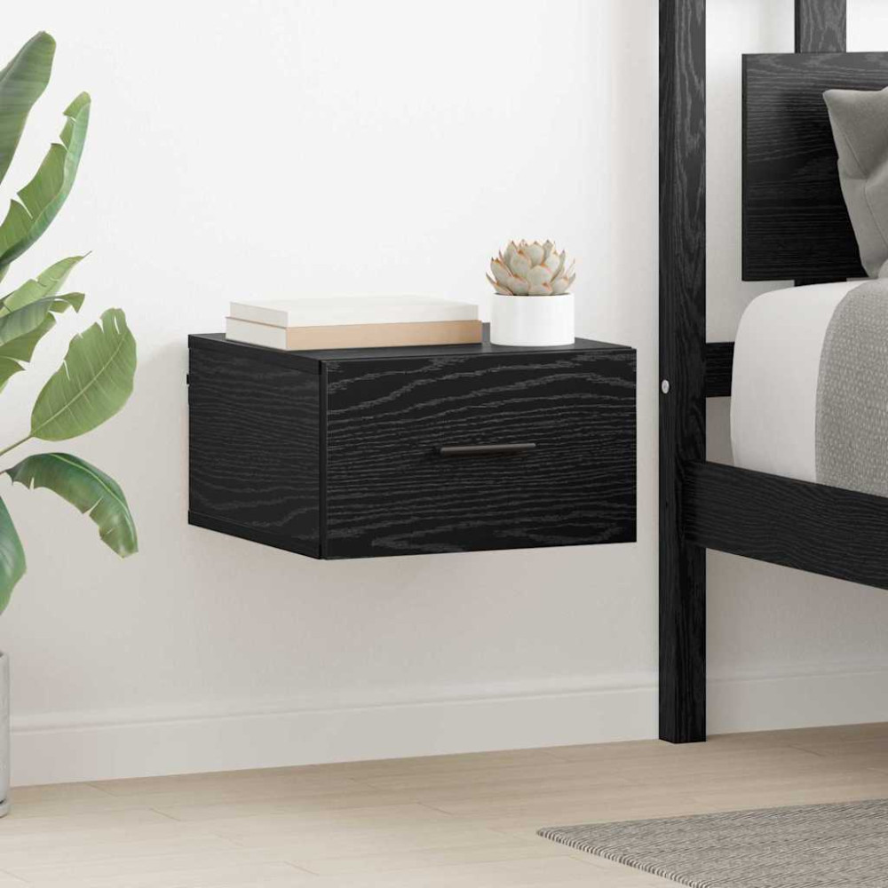 Produktbild för Nattduksbord 2 pcs Svart ek 35 x 35 x 20 cm Konstruerat trä