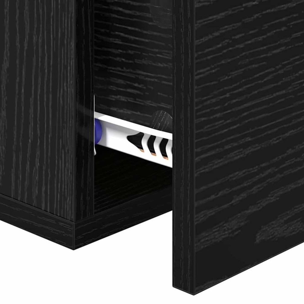 Produktbild för Nattduksbord 2 pcs Svart ek 35 x 35 x 20 cm Konstruerat trä