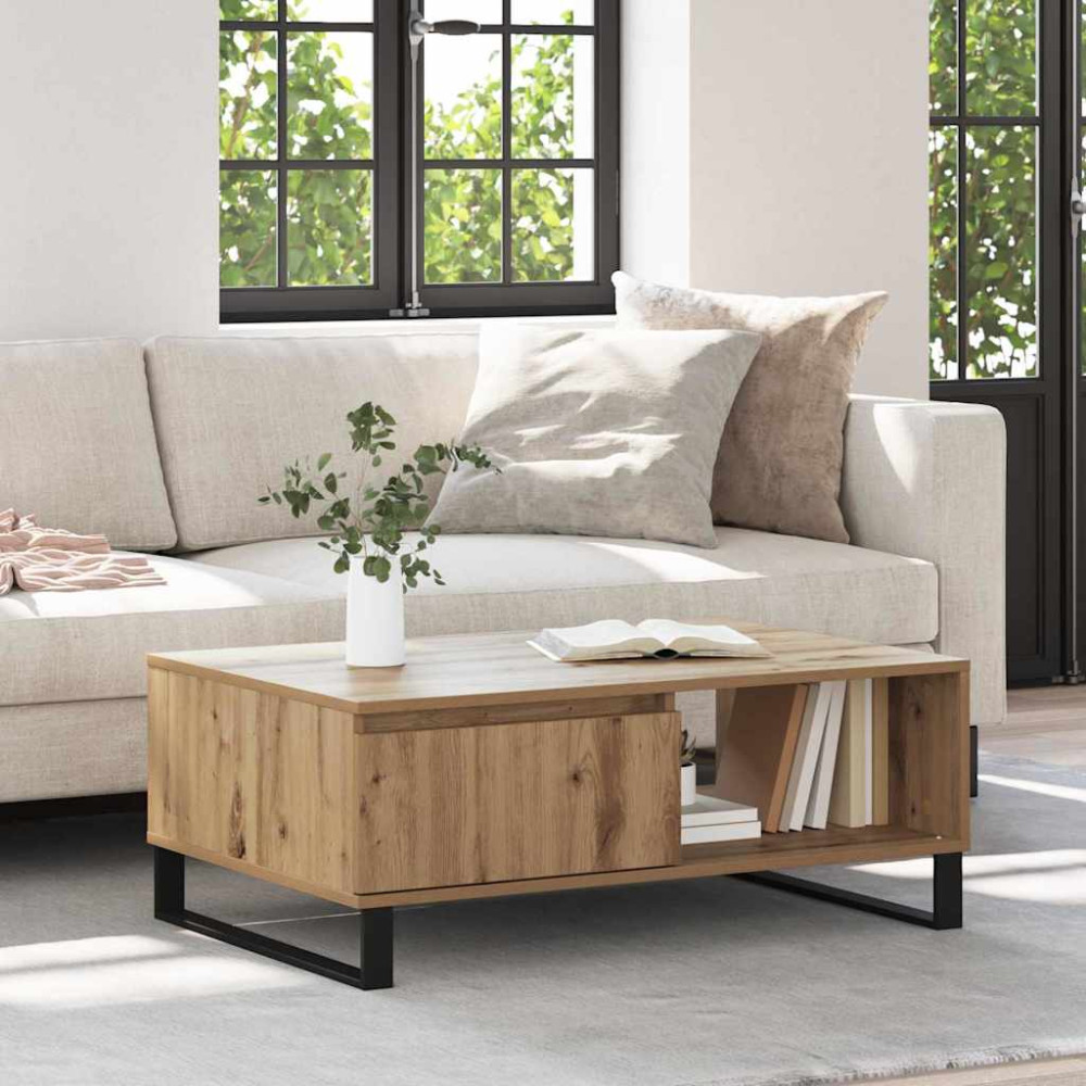 Produktbild för Kaffeebord Artisan Ek 90 x 60 x 35 cm Konstruerat trä