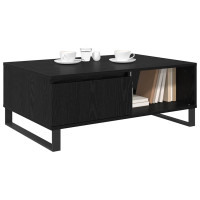 Produktbild för Kaffeebord Svart Ek 90 x 60 x 35 cm Konstruerat trä