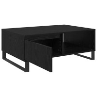 Produktbild för Kaffeebord Svart Ek 90 x 60 x 35 cm Konstruerat trä