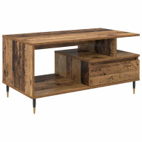 Produktbild för Kaffeebord med låda Gammalt trä 90 x 49 x 45 cm Konstruerat trä