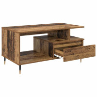 Produktbild för Kaffeebord med låda Gammalt trä 90 x 49 x 45 cm Konstruerat trä