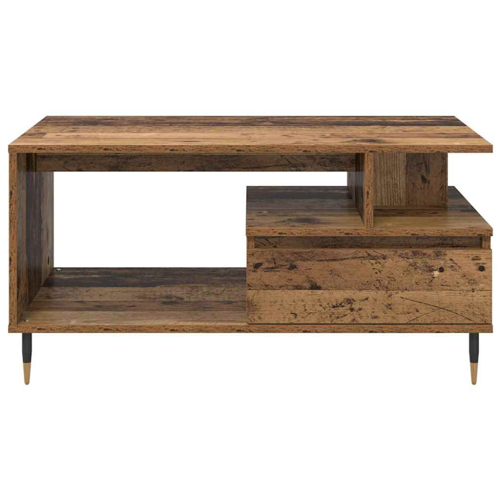Produktbild för Kaffeebord med låda Gammalt trä 90 x 49 x 45 cm Konstruerat trä
