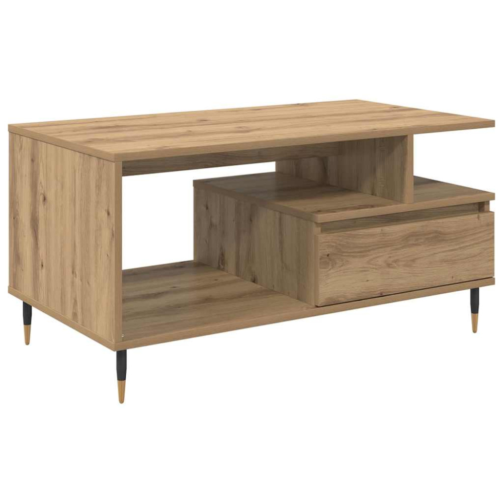 Produktbild för Kaffeebord med låda Artisan Ek 90 x 49 x 45 cm Konstruerat trä