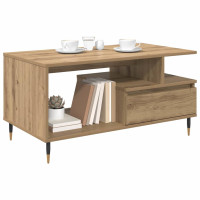 Produktbild för Kaffeebord med låda Artisan Ek 90 x 49 x 45 cm Konstruerat trä