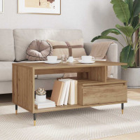 Produktbild för Kaffeebord med låda Artisan Ek 90 x 49 x 45 cm Konstruerat trä