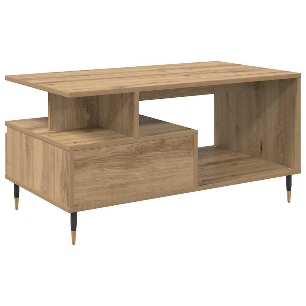 Produktbild för Kaffeebord med låda Artisan Ek 90 x 49 x 45 cm Konstruerat trä