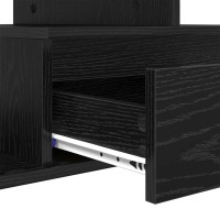 Produktbild för Kaffeebord med låda Svart Ek 90 x 49 x 45 cm Konstruerat trä