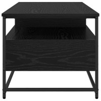 Produktbild för Kaffeebord med låda Svart Ek 100 x 51 x 45 cm Konstruerat trä