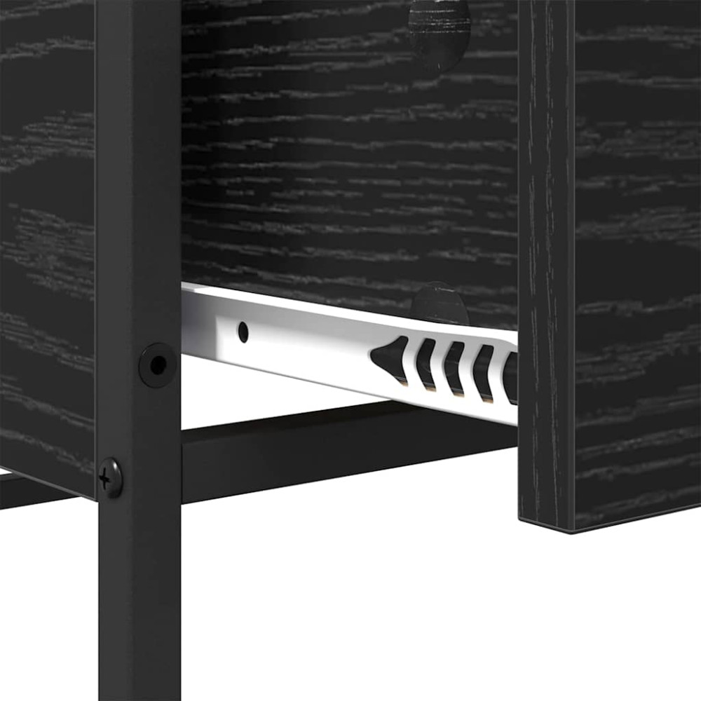 Produktbild för Kaffeebord med låda Svart Ek 100 x 51 x 45 cm Konstruerat trä
