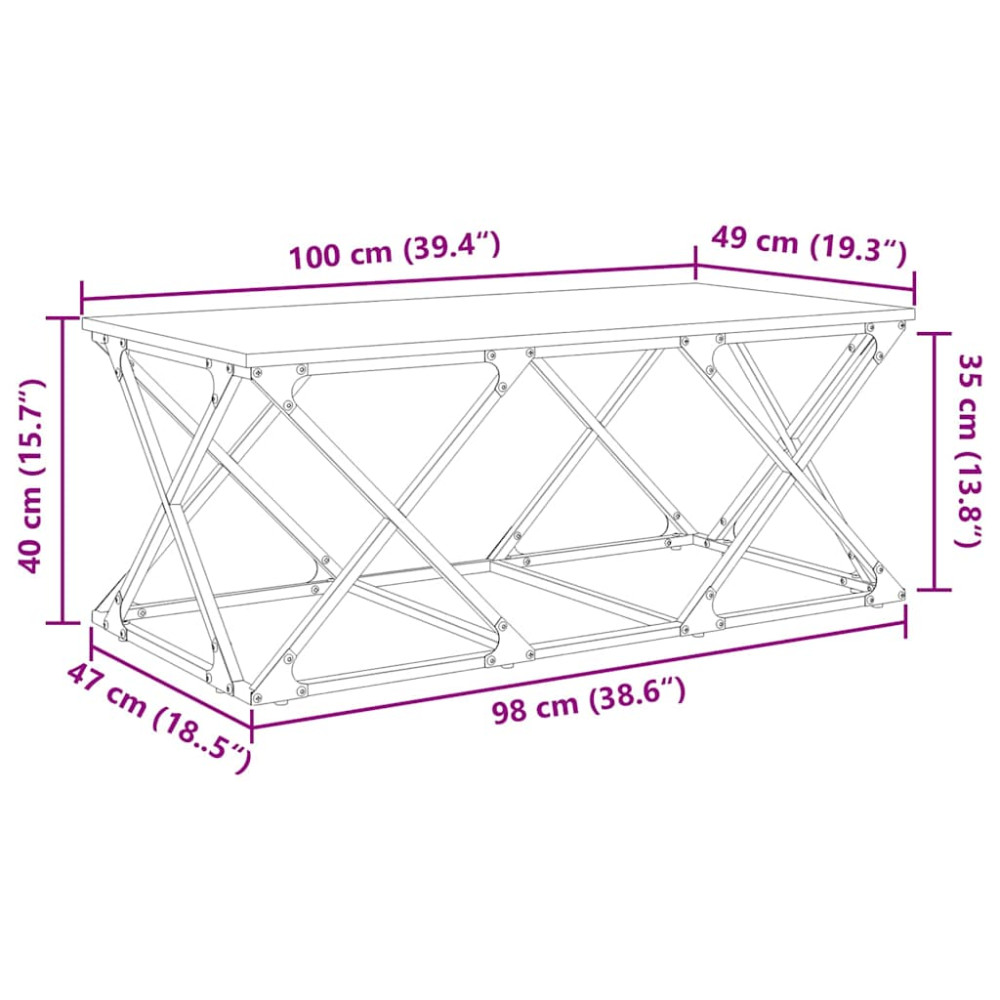 Produktbild för Kaffeebord Artisan Ek 100 x 49 x 40 cm Konstruerat trä