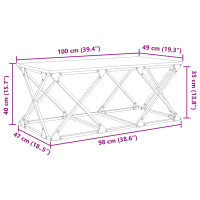 Produktbild för Kaffeebord Artisan Ek 100 x 49 x 40 cm Konstruerat trä