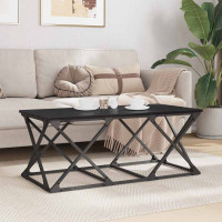 Produktbild för Kaffeebord Svart Ek 100 x 49 x 40 cm Konstruerat trä