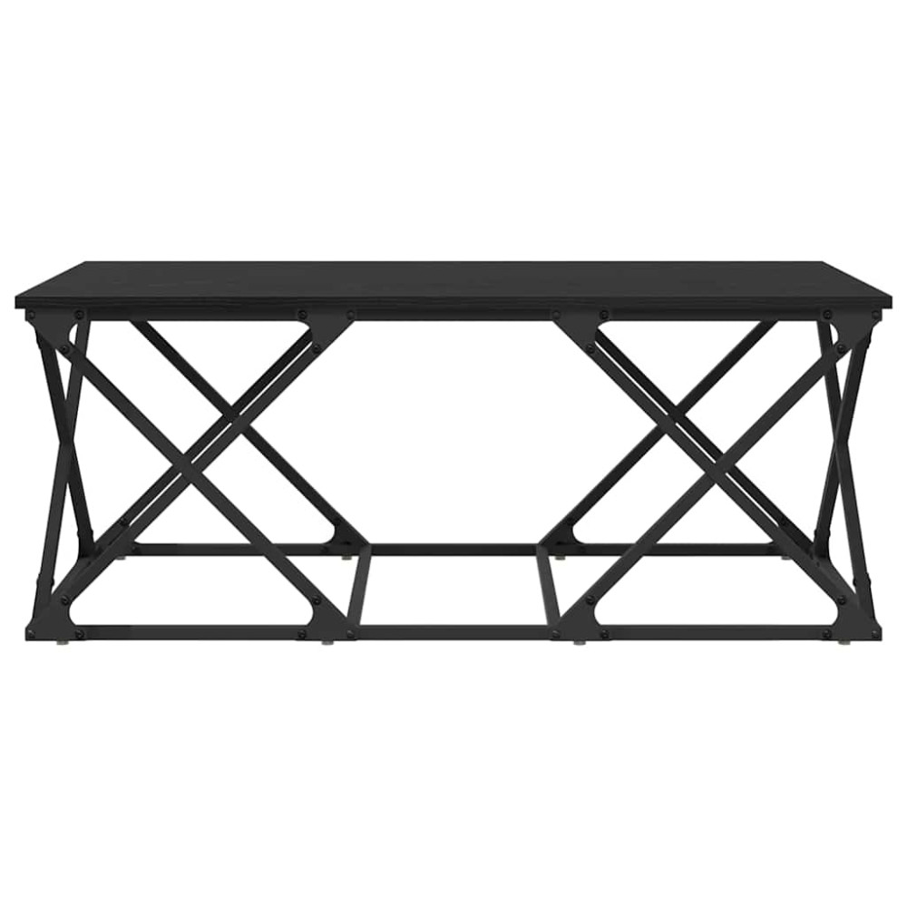 Produktbild för Kaffeebord Svart Ek 100 x 49 x 40 cm Konstruerat trä