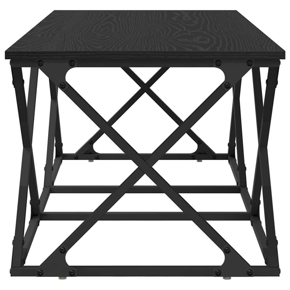 Produktbild för Kaffeebord Svart Ek 100 x 49 x 40 cm Konstruerat trä