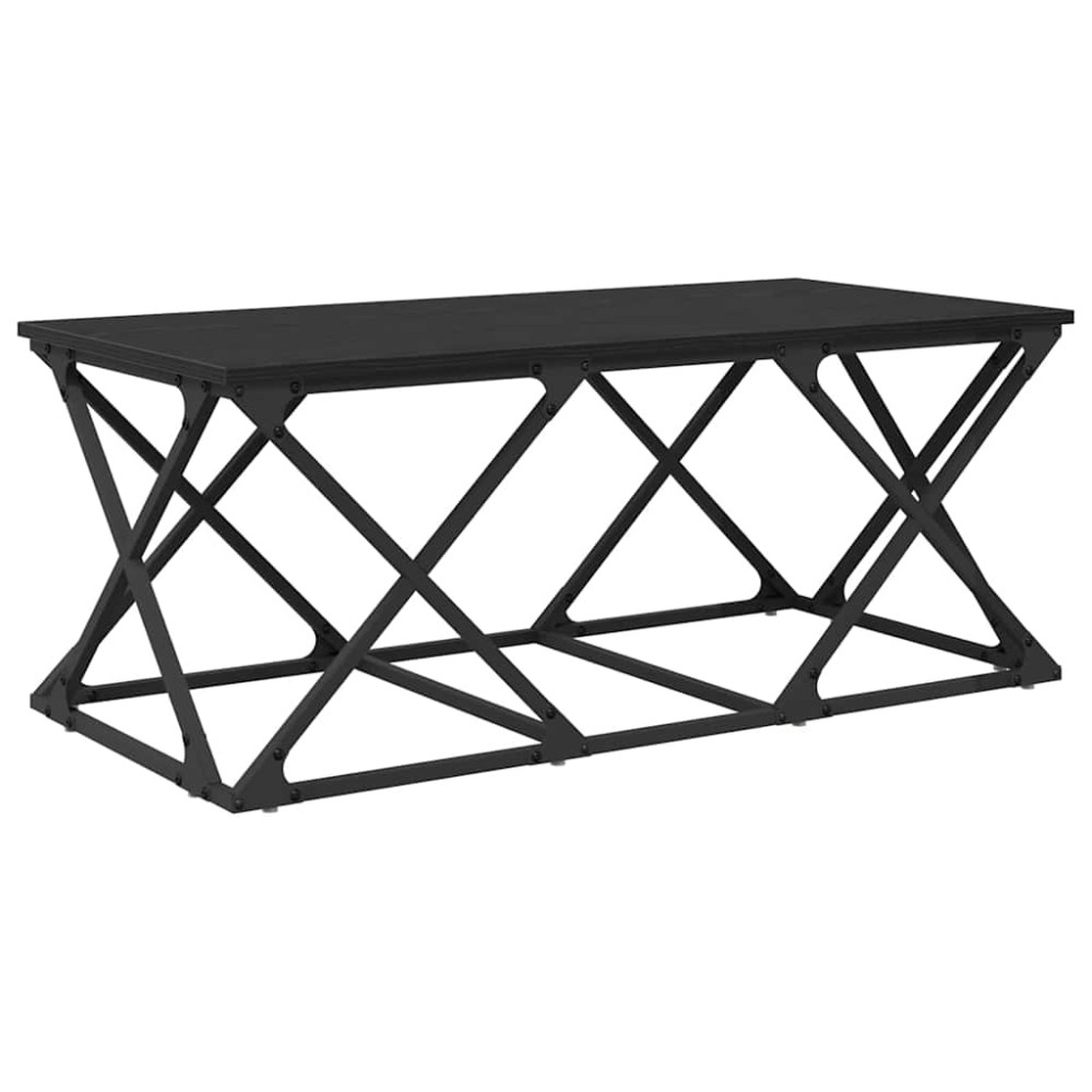 Produktbild för Kaffeebord Svart Ek 100 x 49 x 40 cm Konstruerat trä